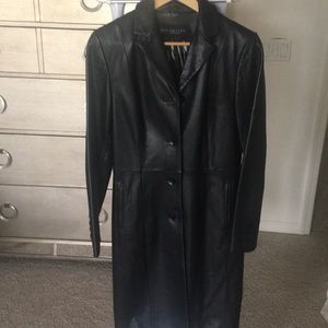 Kenneth Cole Genuine Leather Dress Coat